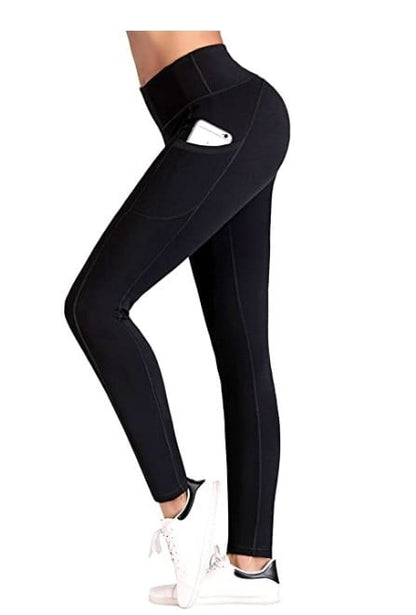 High-Waist Sports Trousers with Pockets for Fitness
