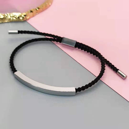 Adjustable Titanium Steel Hollow Elbow Braid Bracelet