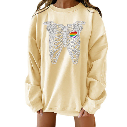 Halloween Themed Print Loose Fit Sweater