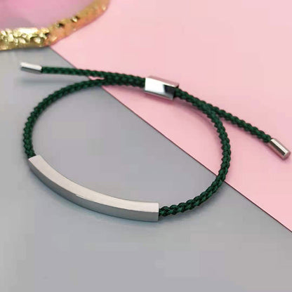 Adjustable Titanium Steel Hollow Elbow Braid Bracelet
