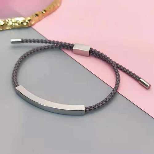 Adjustable Titanium Steel Hollow Elbow Braid Bracelet