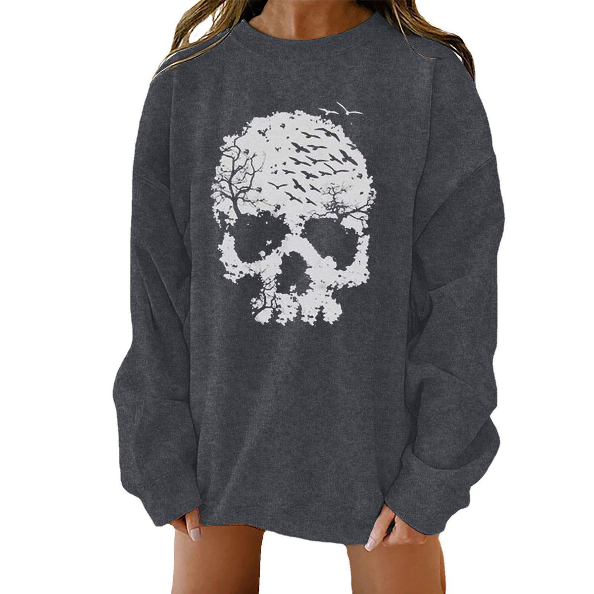 Halloween Themed Print Loose Fit Sweater