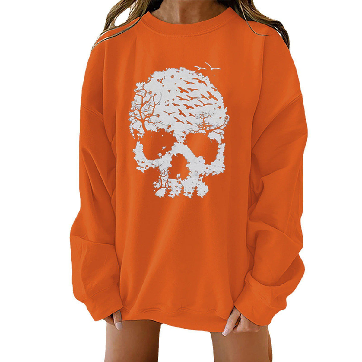 Halloween Themed Print Loose Fit Sweater