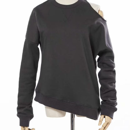 American Retro Dark Gray Chic Hoodie with Hair Circle