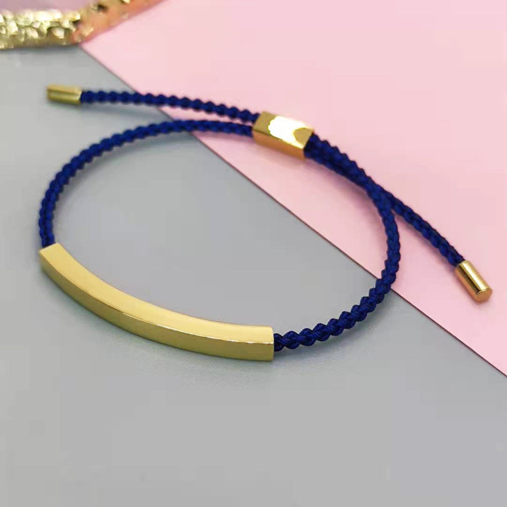 Adjustable Titanium Steel Hollow Elbow Braid Bracelet