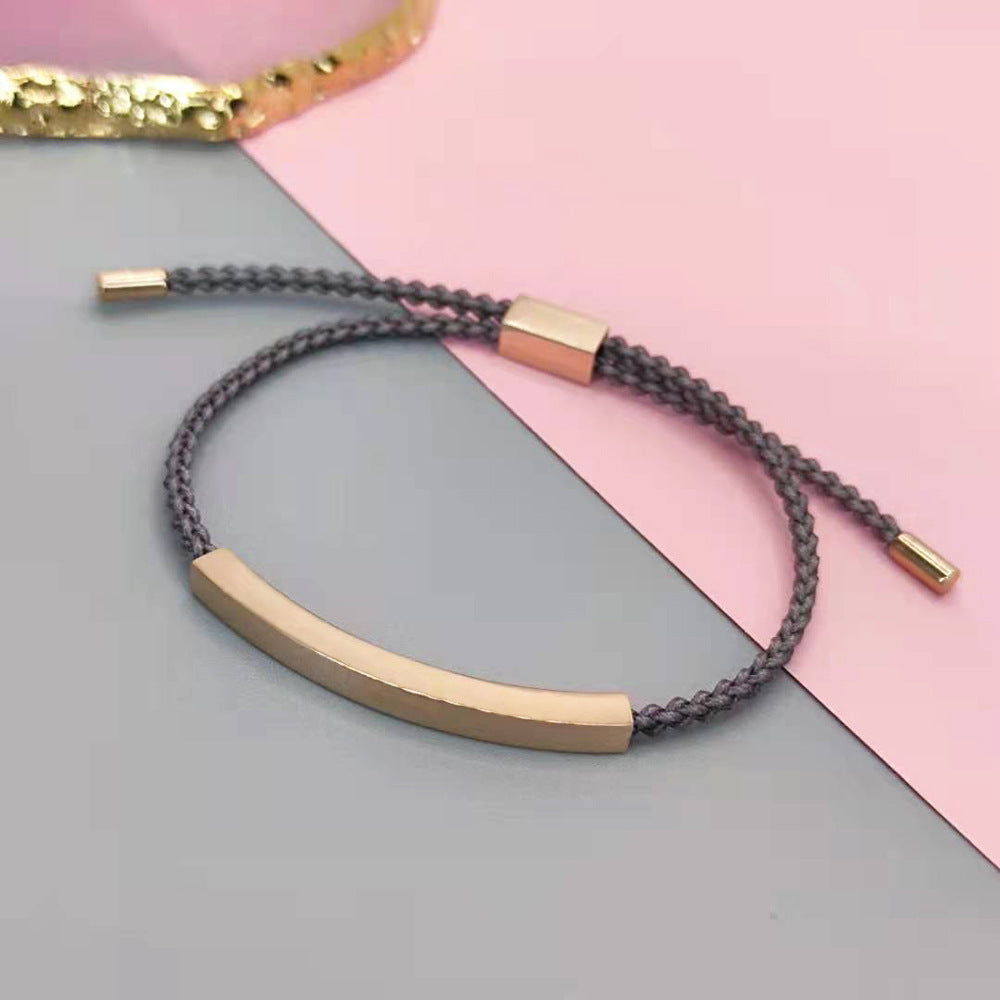 Adjustable Titanium Steel Hollow Elbow Braid Bracelet