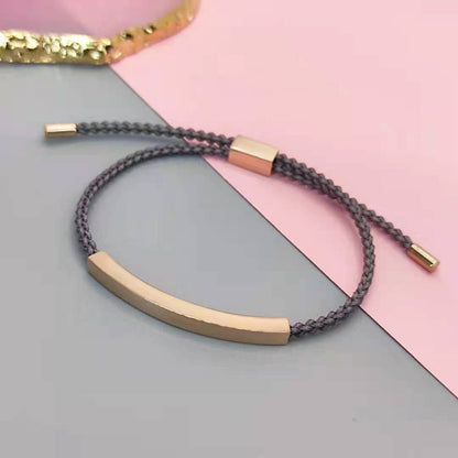 Adjustable Titanium Steel Hollow Elbow Braid Bracelet