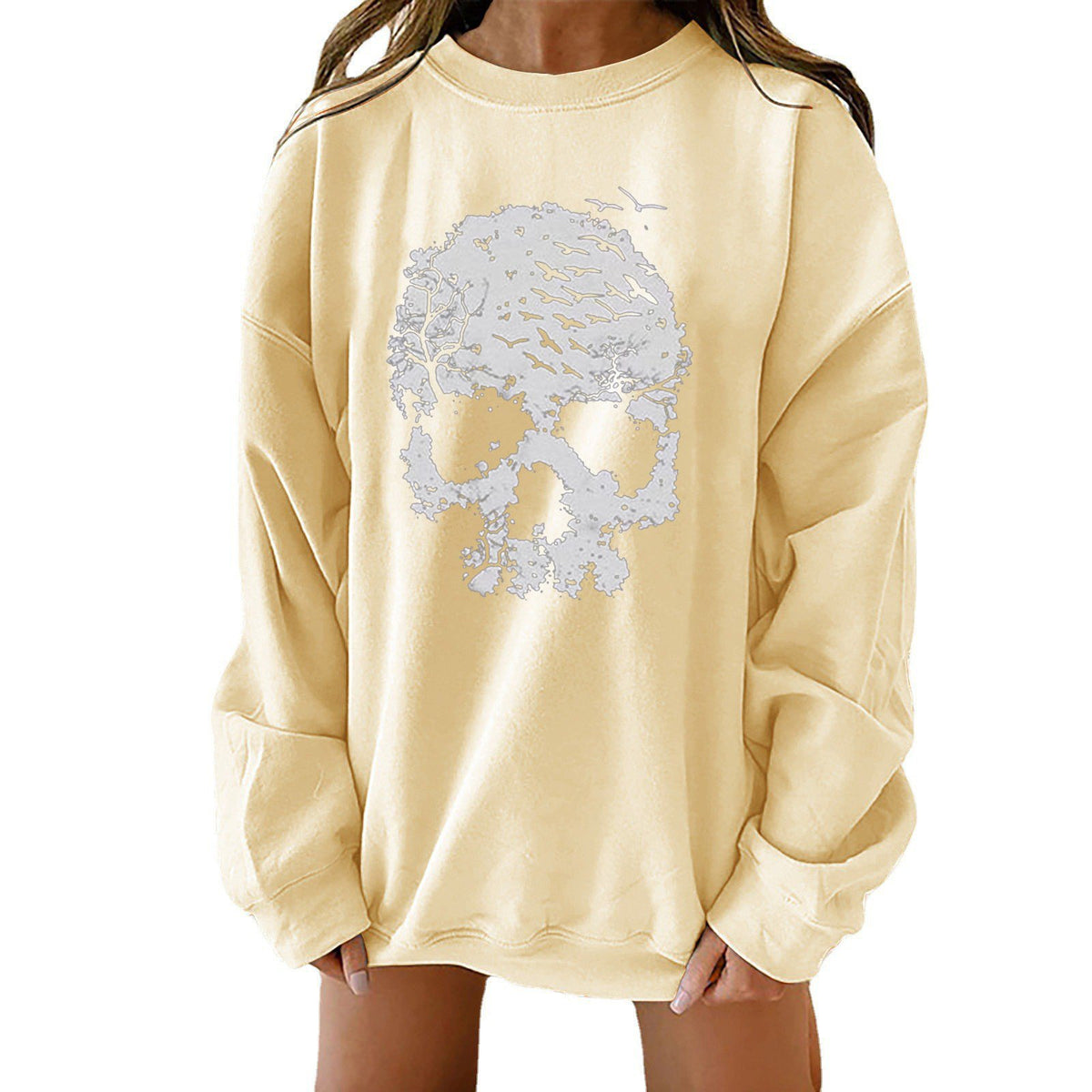Halloween Themed Print Loose Fit Sweater