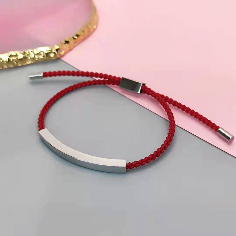 Adjustable Titanium Steel Hollow Elbow Braid Bracelet