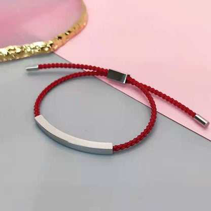 Adjustable Titanium Steel Hollow Elbow Braid Bracelet