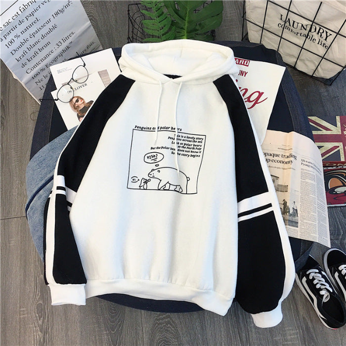 Plus Velvet Thick Hoodie for Women - Casual Autumn Top