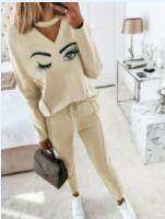 2021 Women's Casual Long Sleeve Hoodie and Pants Set