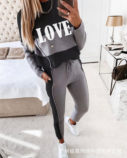 2021 Women's Casual Long Sleeve Hoodie and Pants Set