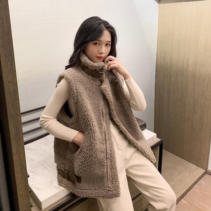 2020 Autumn Winter Women's Fleece Vest Jacket