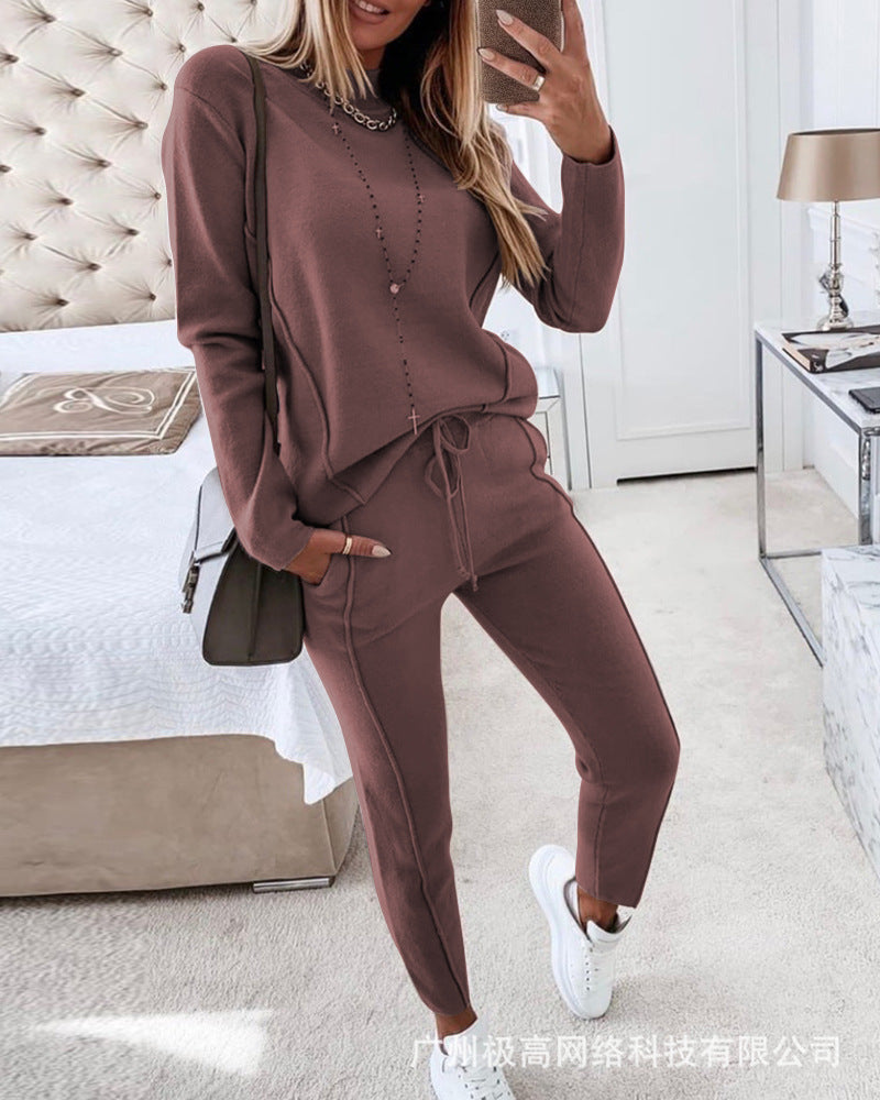 2021 Women's Casual Long Sleeve Hoodie and Pants Set