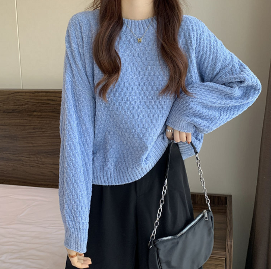 Women's Thick Cozy Pullover Wool Sweater (Short Style)