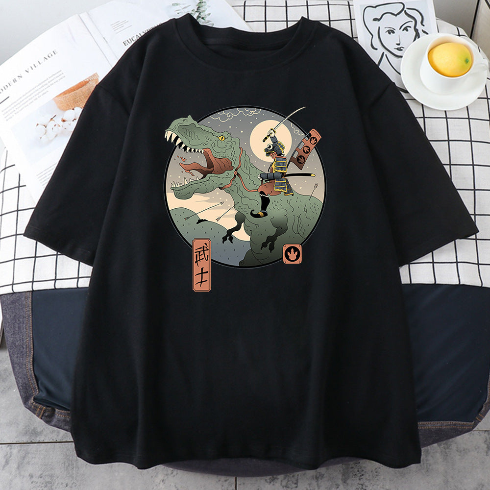 2023 Fashionable Japanese Ninja Cat Print Women's T-Shirt