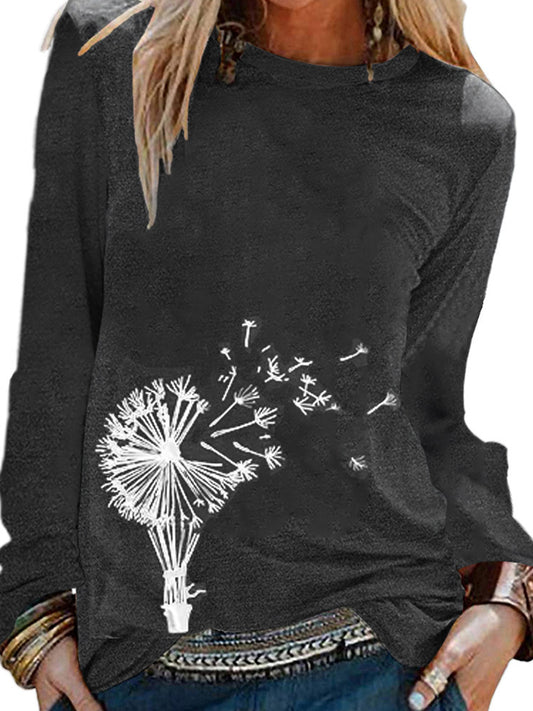 Women's Floral Print Short Sleeve Casual T-Shirt