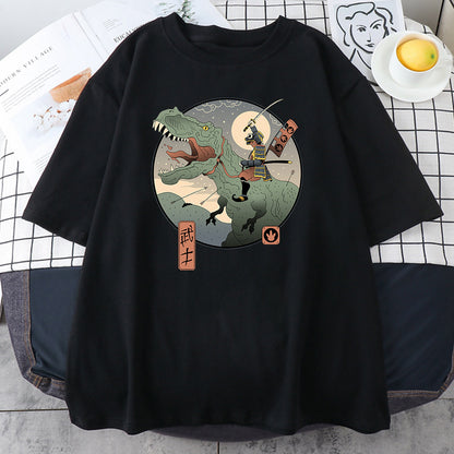2023 Fashionable Japanese Ninja Cat Print Women's T-Shirt