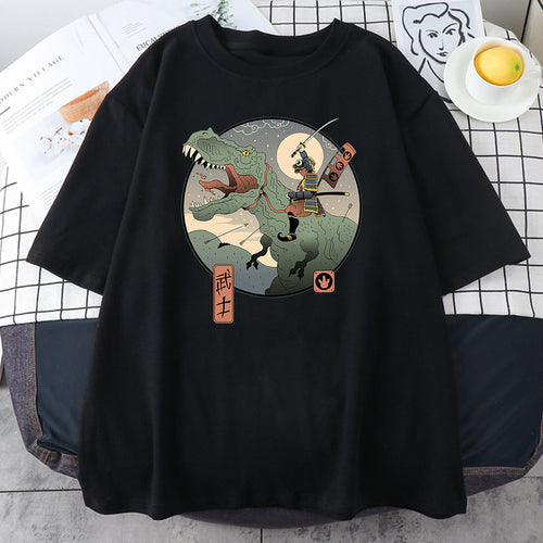 2023 Fashionable Japanese Ninja Cat Print Women's T-Shirt