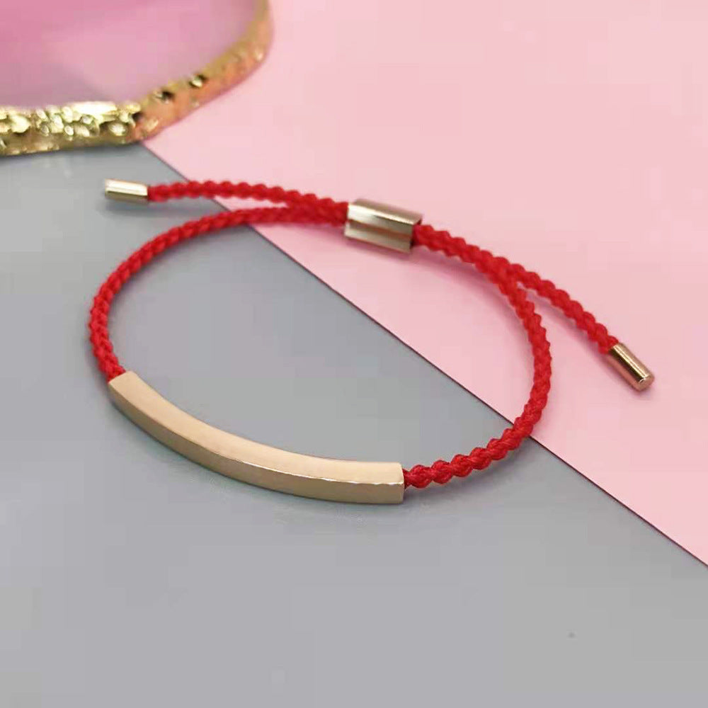 Adjustable Titanium Steel Hollow Elbow Braid Bracelet
