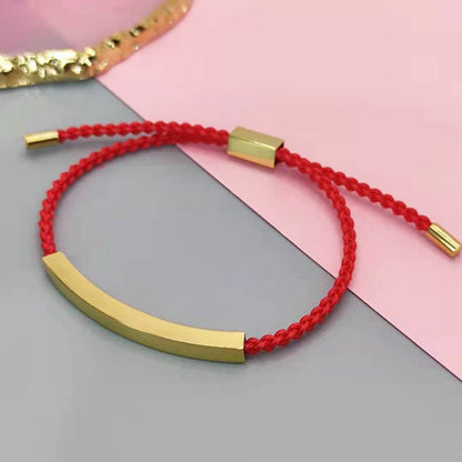 Adjustable Titanium Steel Hollow Elbow Braid Bracelet