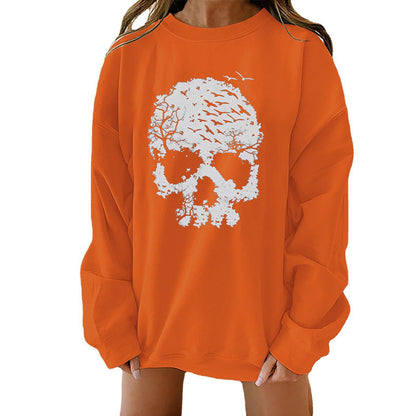 Halloween Themed Print Loose Fit Sweater