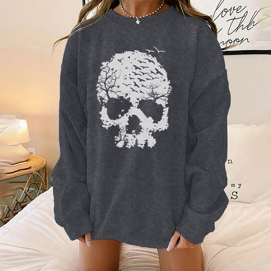 Halloween Themed Print Loose Fit Sweater