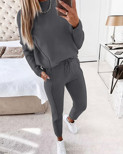 2021 Women's Casual Long Sleeve Hoodie and Pants Set